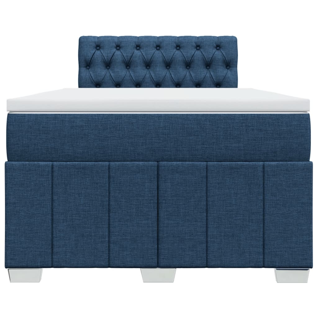 Sommier à lattes de lit avec matelas bleu 120x190 cm tissu - XIOS