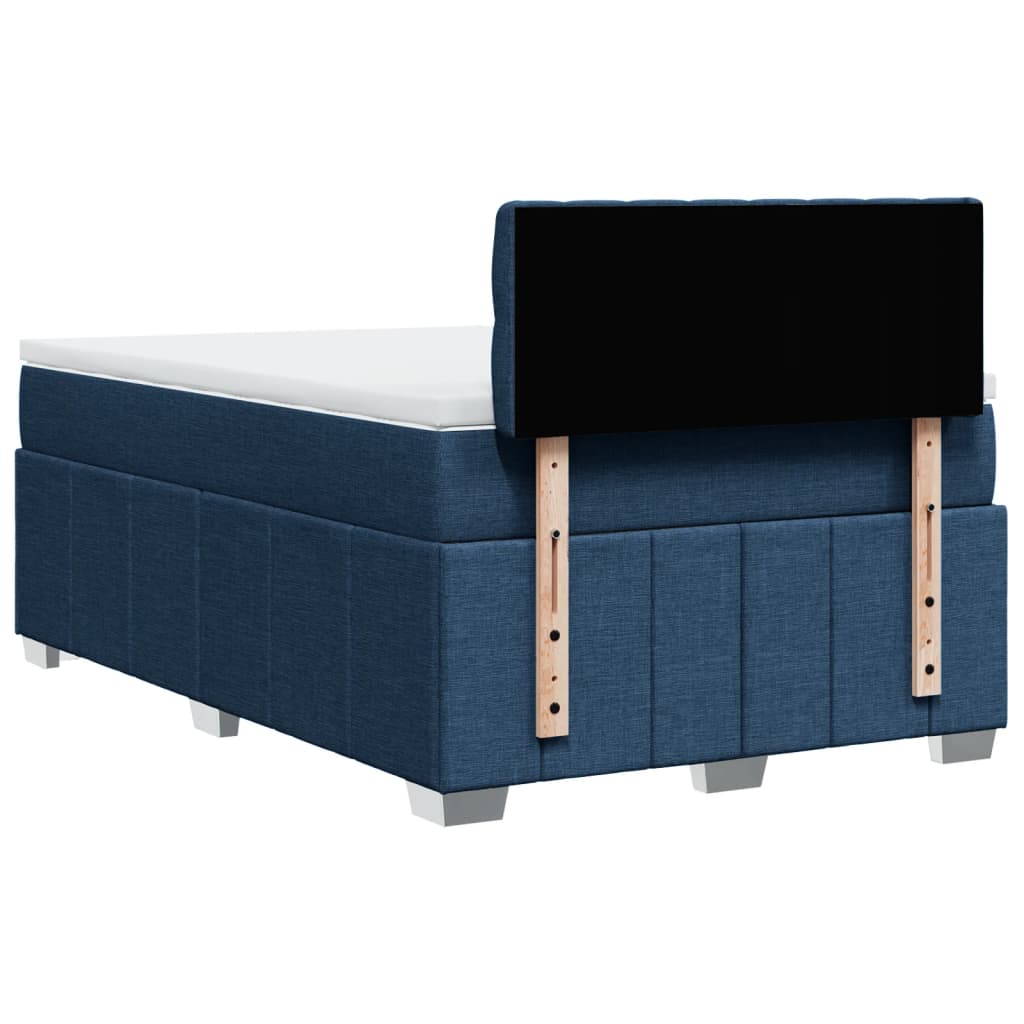 Sommier à lattes de lit avec matelas bleu 120x190 cm tissu - XIOS