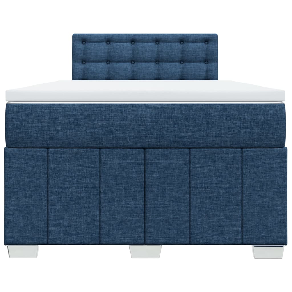 Sommier à lattes de lit avec matelas bleu 120x190 cm tissu - XIOS