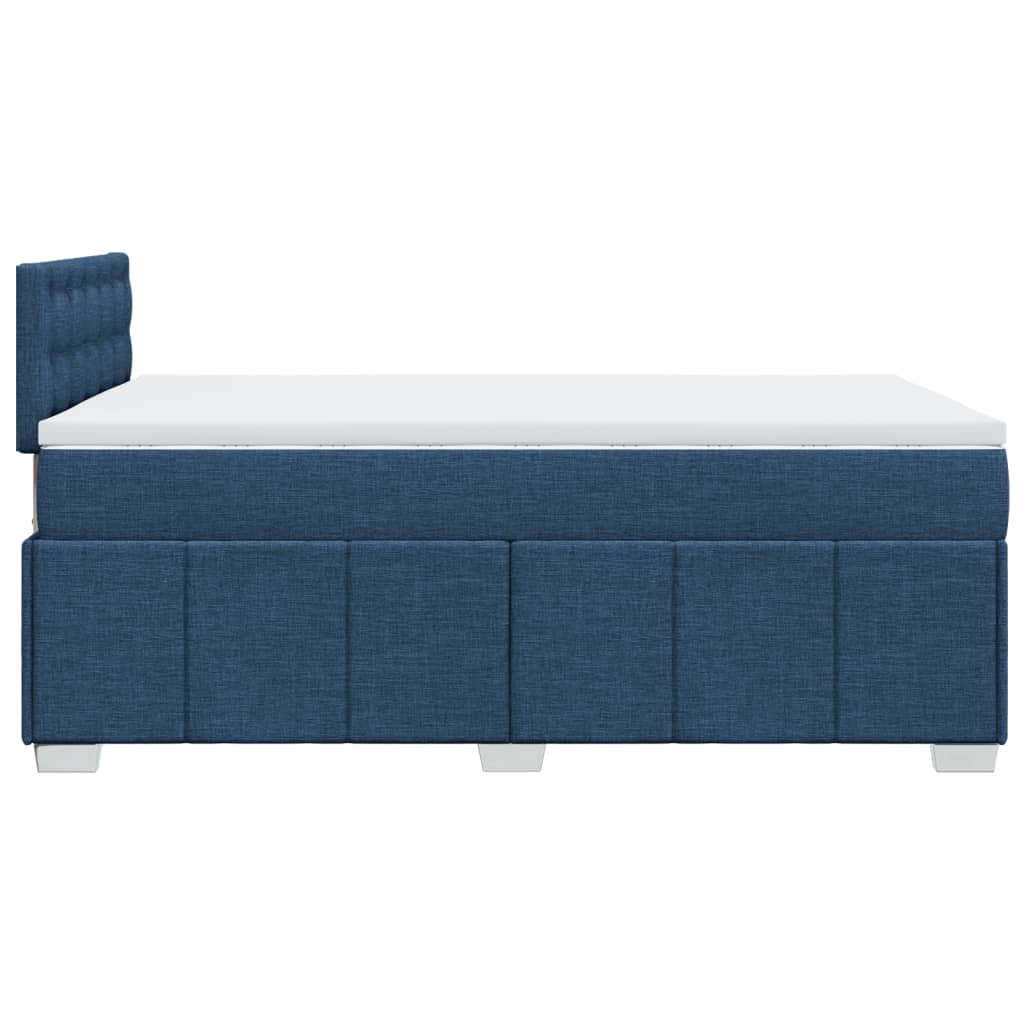Sommier à lattes de lit avec matelas bleu 120x190 cm tissu - XIOS