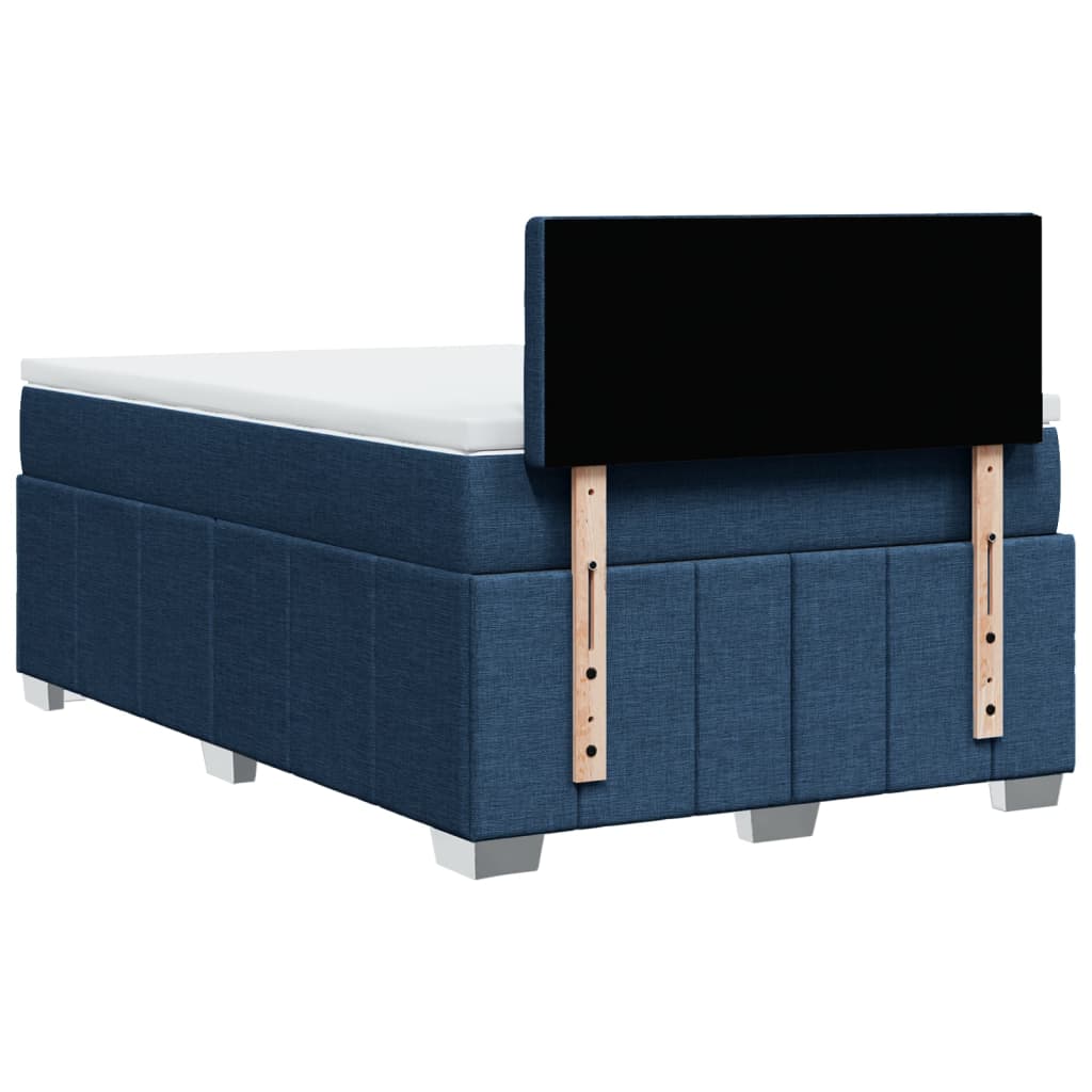Sommier à lattes de lit avec matelas bleu 120x190 cm tissu - XIOS