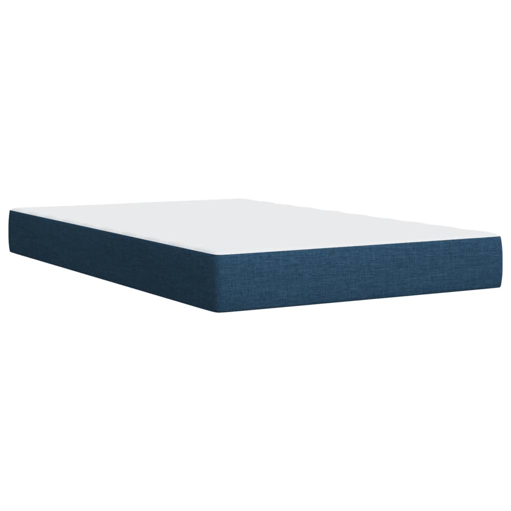 Sommier à lattes de lit avec matelas bleu 120x190 cm tissu - XIOS
