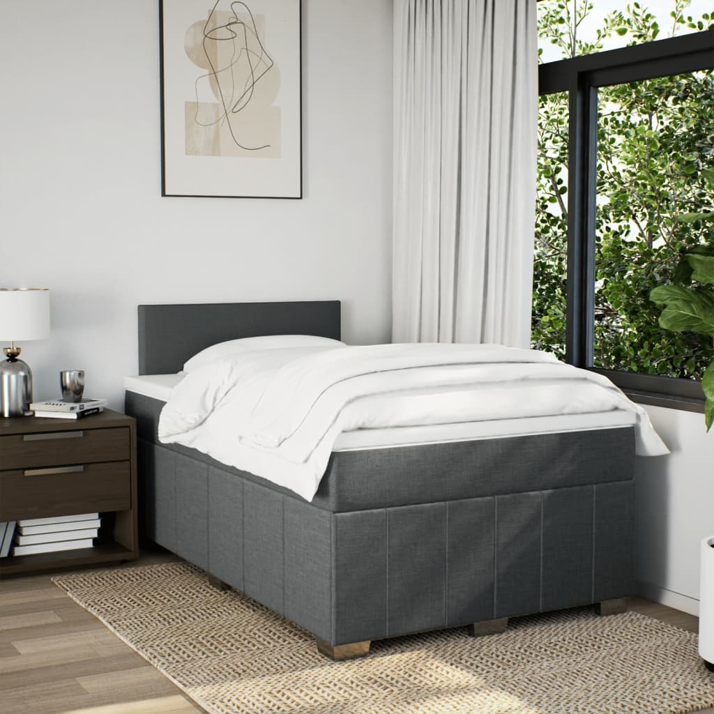 Sommier à lattes de lit avec matelas Gris foncé 120x200cm Tissu - XIOS