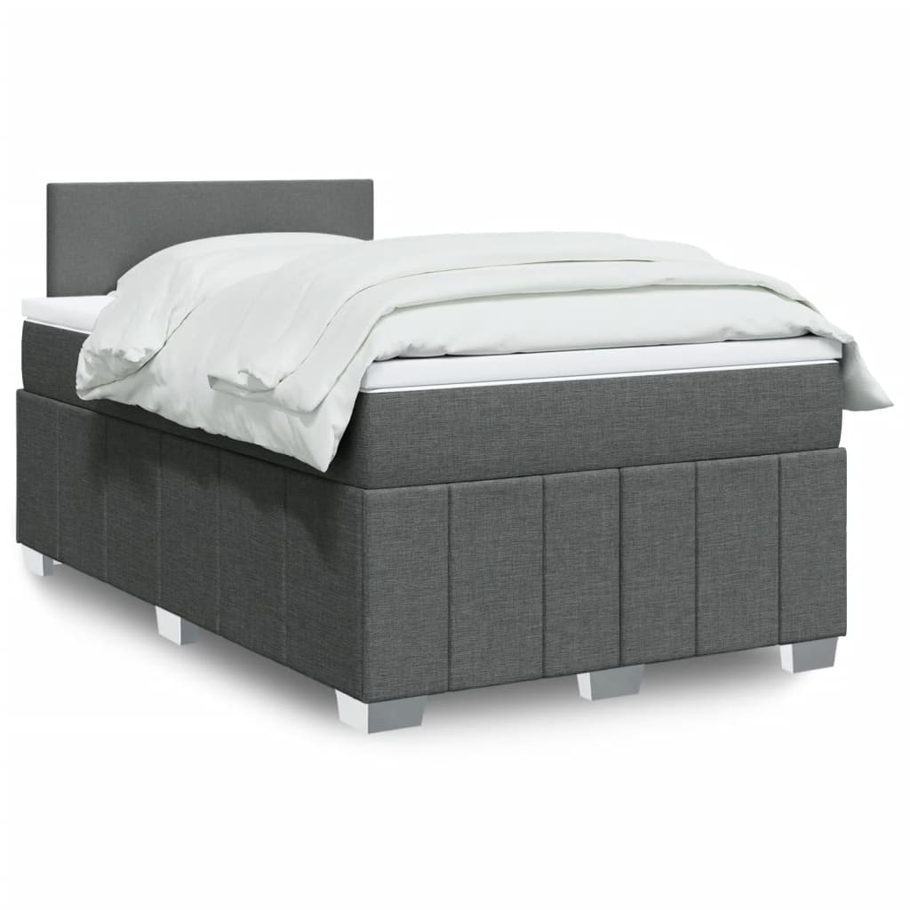 Sommier à lattes de lit avec matelas Gris foncé 120x200cm Tissu - XIOS