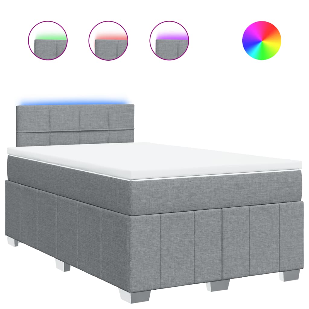 Sommier à lattes de lit avec matelas Gris clair 120x200cm Tissu - XIOS