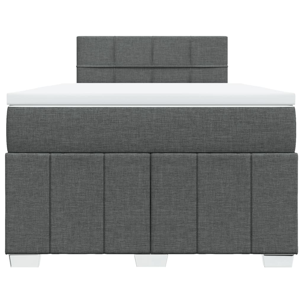 Sommier à lattes de lit avec matelas Gris foncé 120x200cm Tissu - XIOS