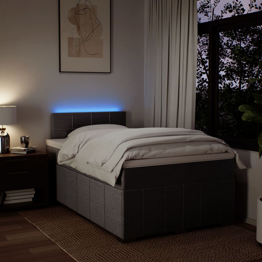 Sommier à lattes de lit avec matelas Taupe 120x200 cm Tissu