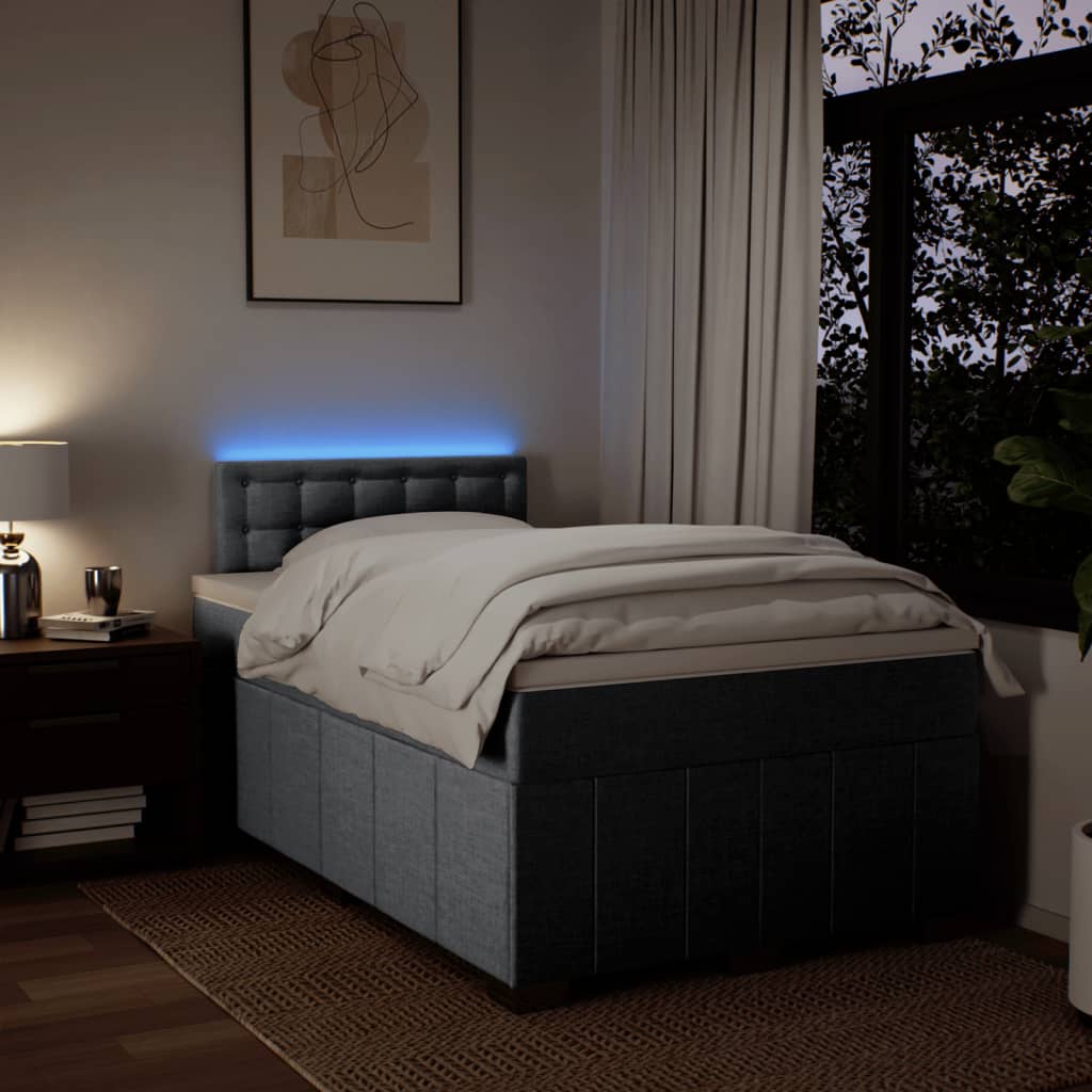 Sommier à lattes de lit avec matelas Gris clair 120x200cm Tissu - XIOS