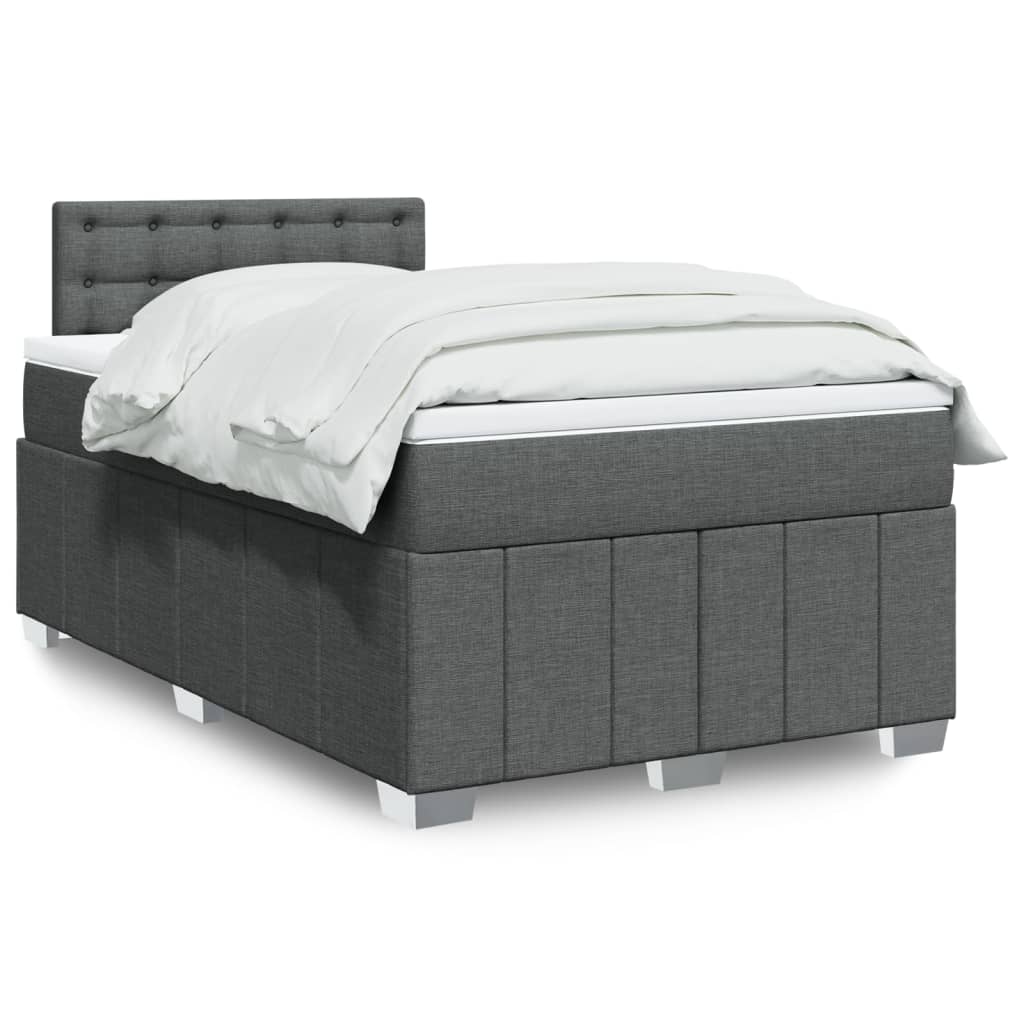 Sommier à lattes de lit avec matelas Gris foncé 120x200cm Tissu - XIOS