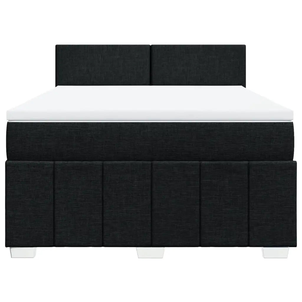 Sommier à lattes de lit avec matelas Noir 140x190 cm Tissu - XIOS