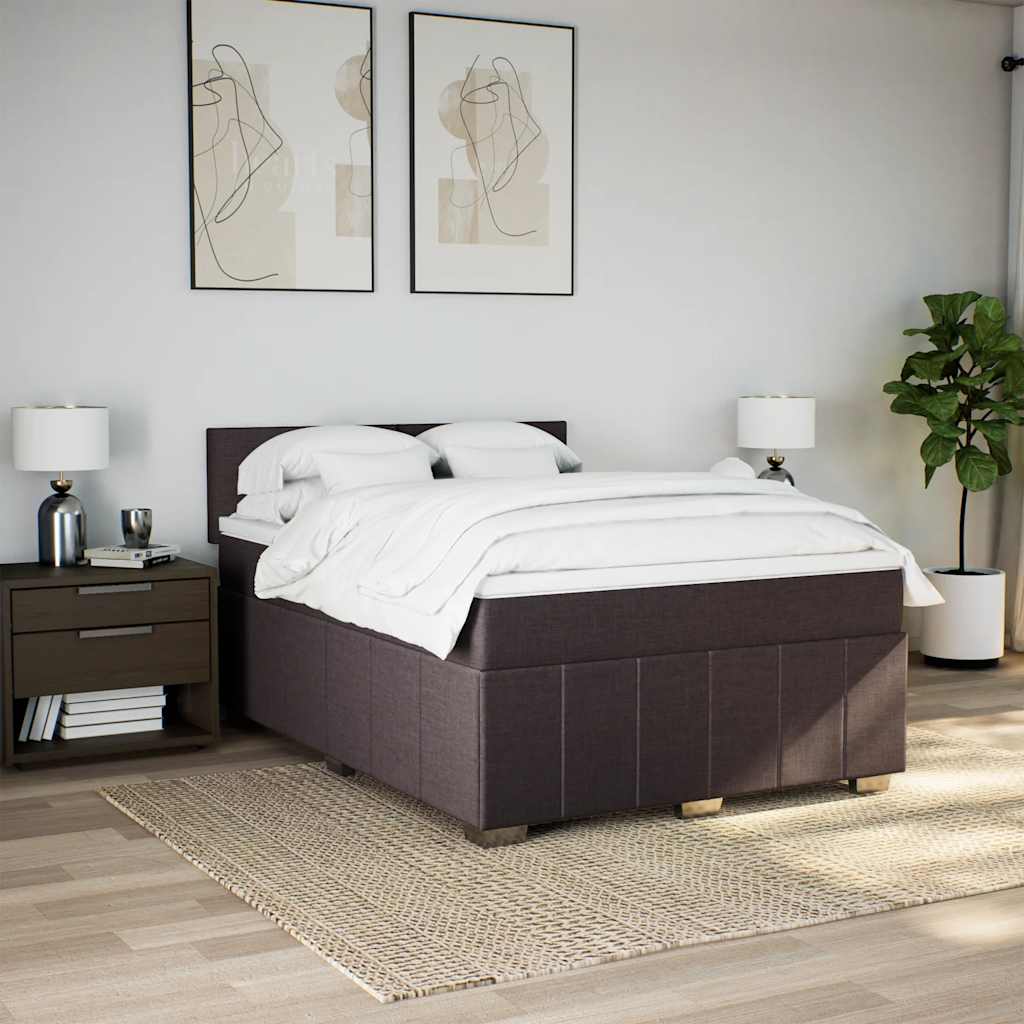 Sommier à lattes de lit avec matelas Marron foncé 140x190 cm - XIOS