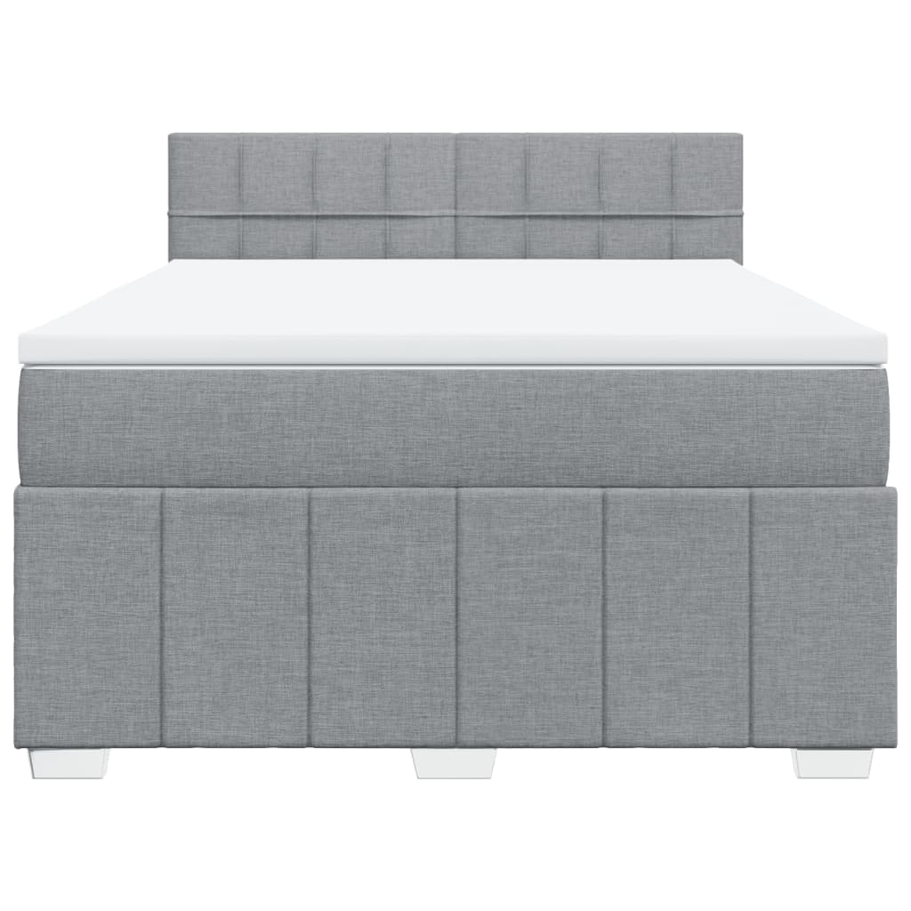 Sommier à lattes de lit avec matelas Gris clair 140x190cm Tissu - XIOS