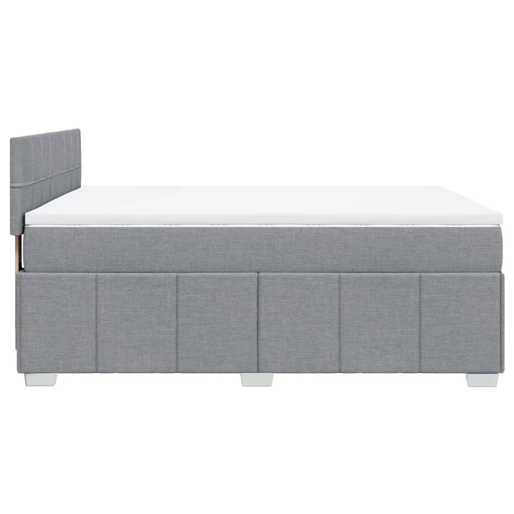 Sommier à lattes de lit avec matelas Gris clair 140x190cm Tissu - XIOS