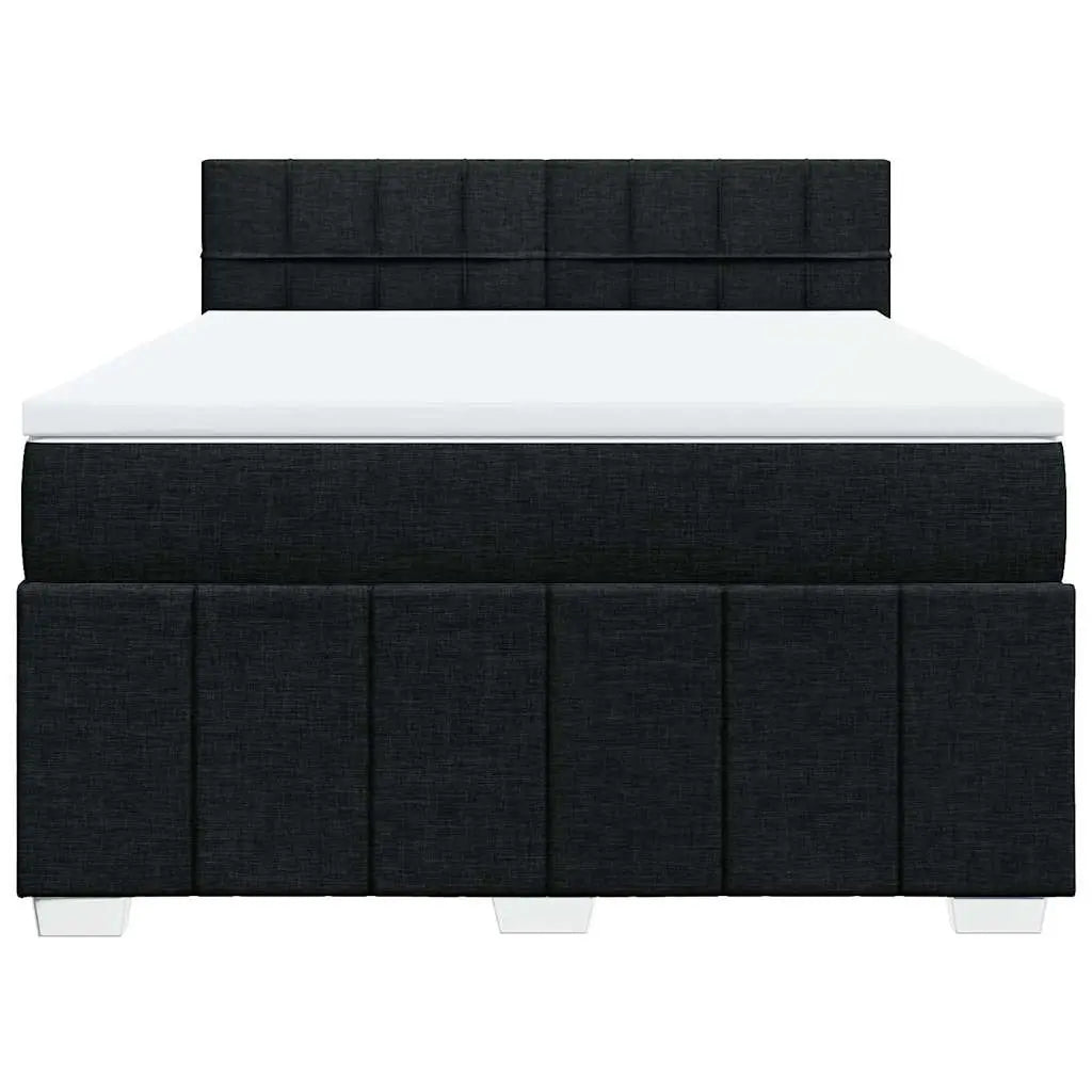 Sommier à lattes de lit avec matelas Noir 140x190 cm Tissu - XIOS