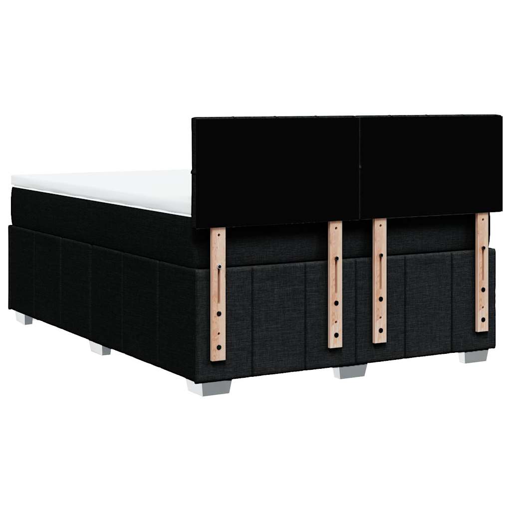 Sommier à lattes de lit avec matelas Noir 140x190 cm Tissu - XIOS