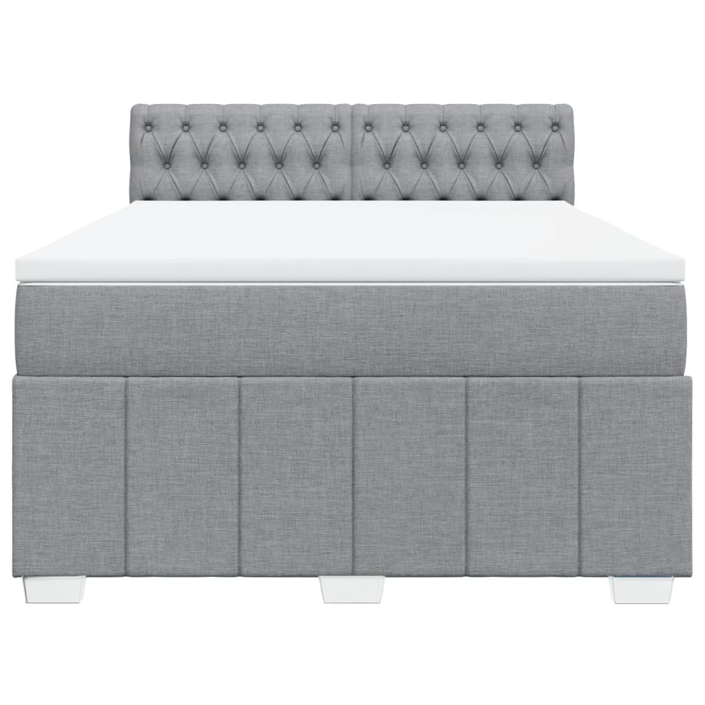 Sommier à lattes de lit avec matelas Gris clair 140x190cm Tissu - XIOS