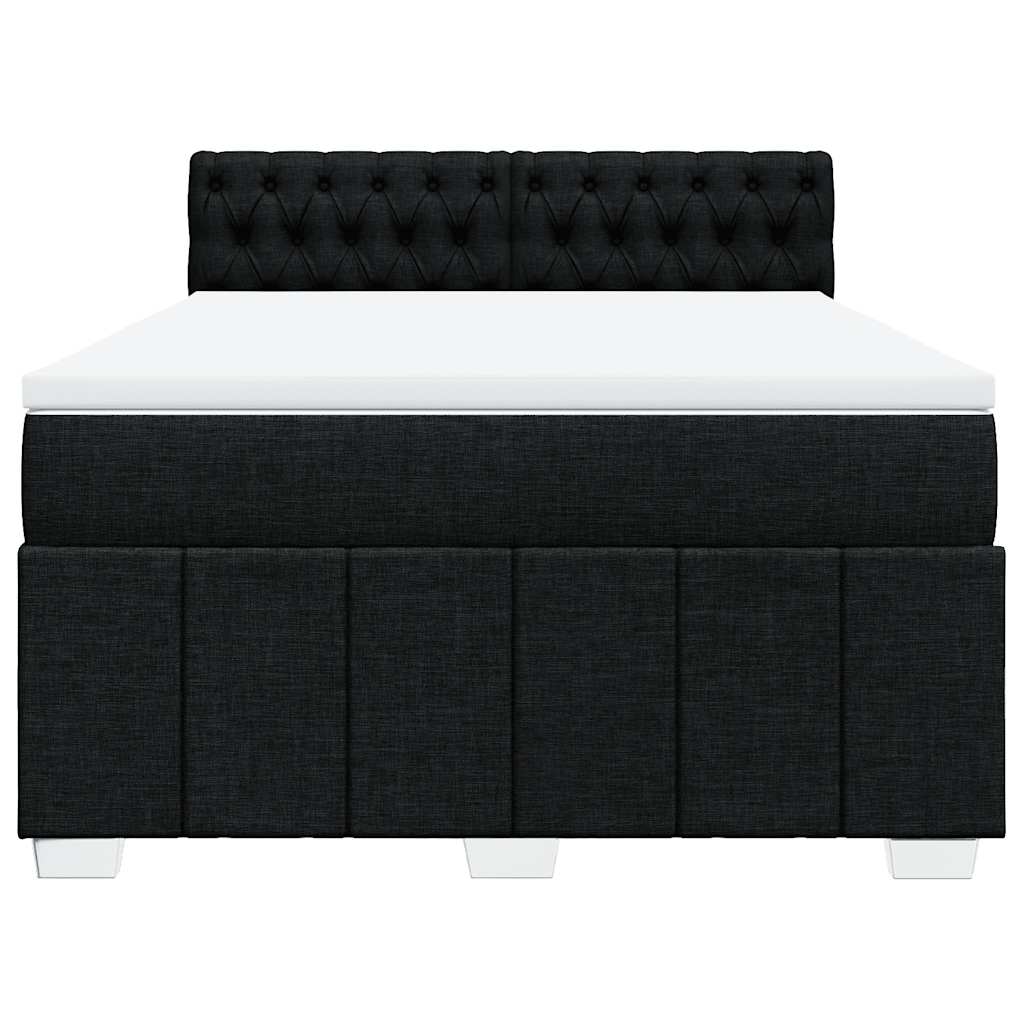 Sommier à lattes de lit avec matelas Noir 140x190 cm Tissu - XIOS