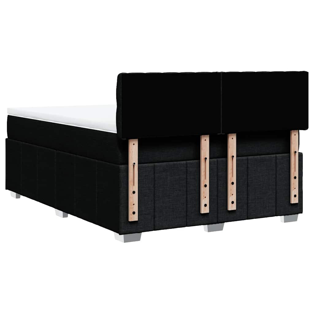 Sommier à lattes de lit avec matelas Noir 140x190 cm Tissu - XIOS