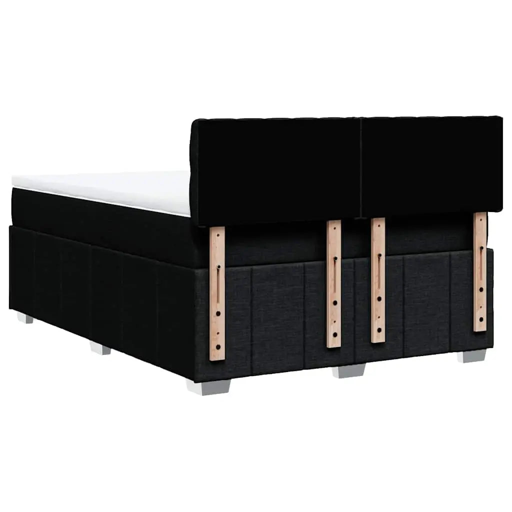 Sommier à lattes de lit avec matelas Noir 140x190 cm Tissu - XIOS