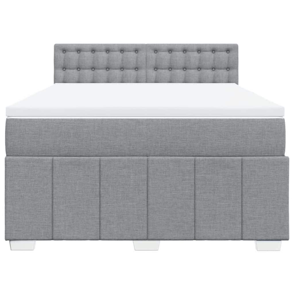 Sommier à lattes de lit avec matelas Gris clair 140x190cm Tissu - XIOS