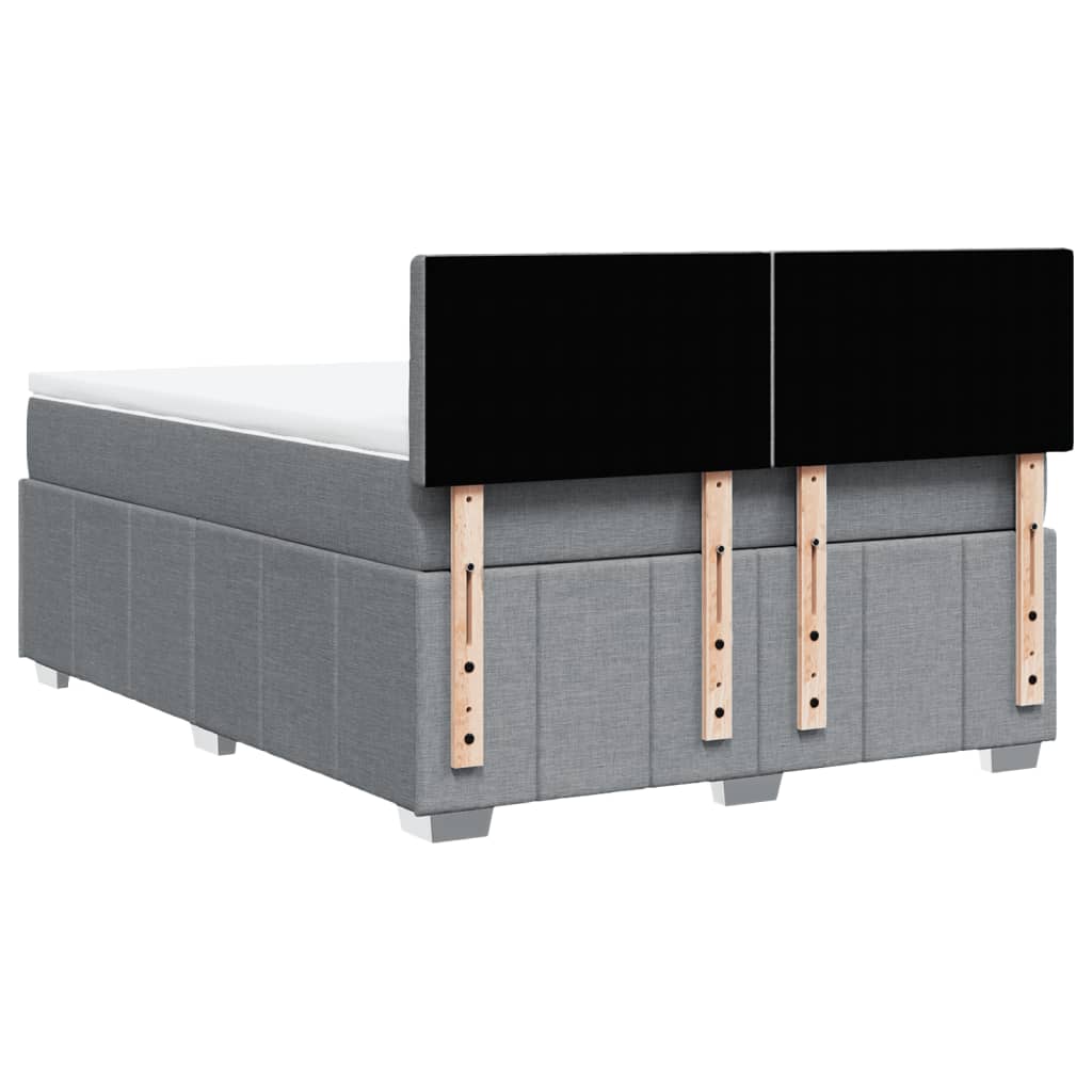 Sommier à lattes de lit avec matelas Gris clair 140x190cm Tissu - XIOS