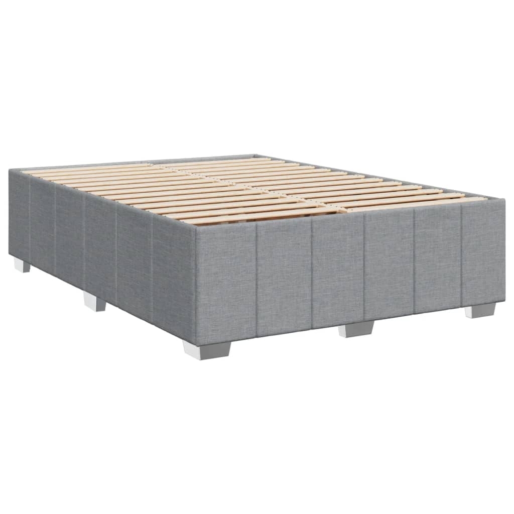 Sommier à lattes de lit avec matelas Gris clair 140x190cm Tissu - XIOS