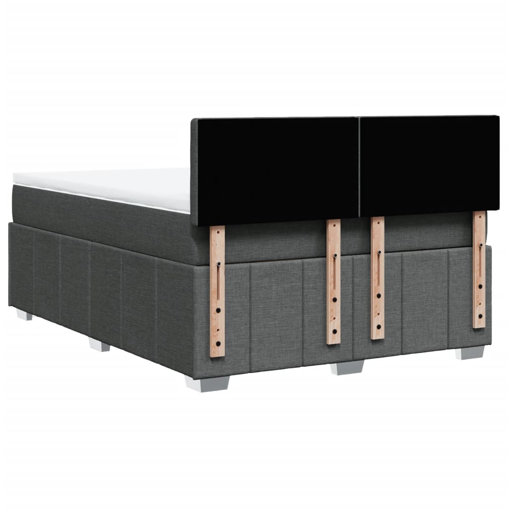 Sommier à lattes de lit avec matelas Gris foncé 140x190cm Tissu - XIOS