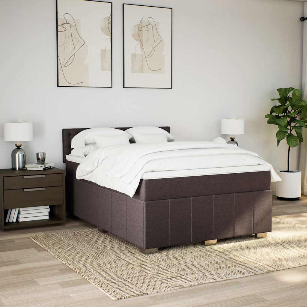 Sommier à lattes de lit avec matelas Marron foncé 140x190 cm - XIOS