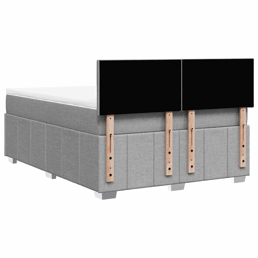 Sommier à lattes de lit avec matelas Gris clair 140x200cm Tissu - XIOS