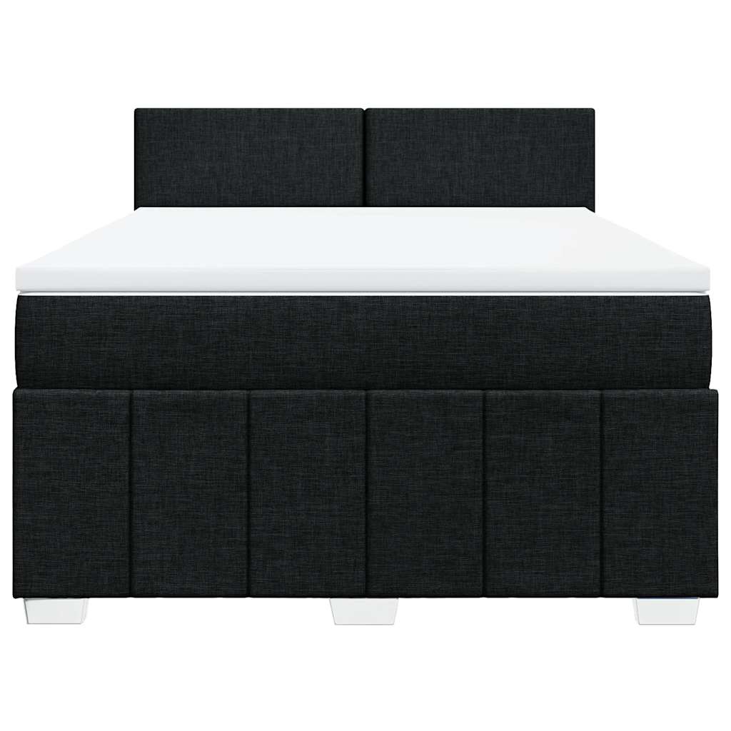 Sommier à lattes de lit avec matelas Noir 140x200 cm Tissu - XIOS