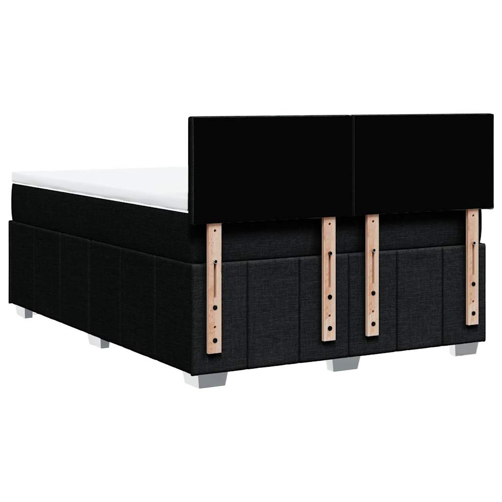 Sommier à lattes de lit avec matelas Noir 140x200 cm Tissu - XIOS