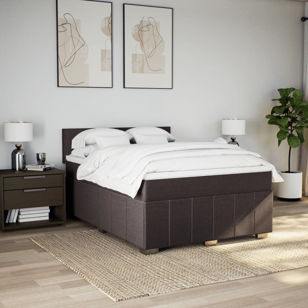Sommier à lattes de lit avec matelas Marron foncé 140x200 cm - XIOS