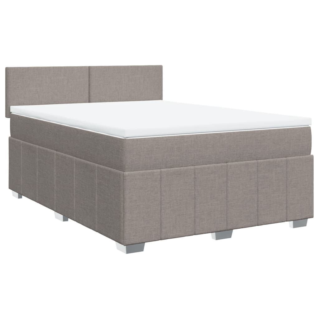 Sommier à lattes de lit avec matelas Taupe 140x200 cm Tissu - XIOS
