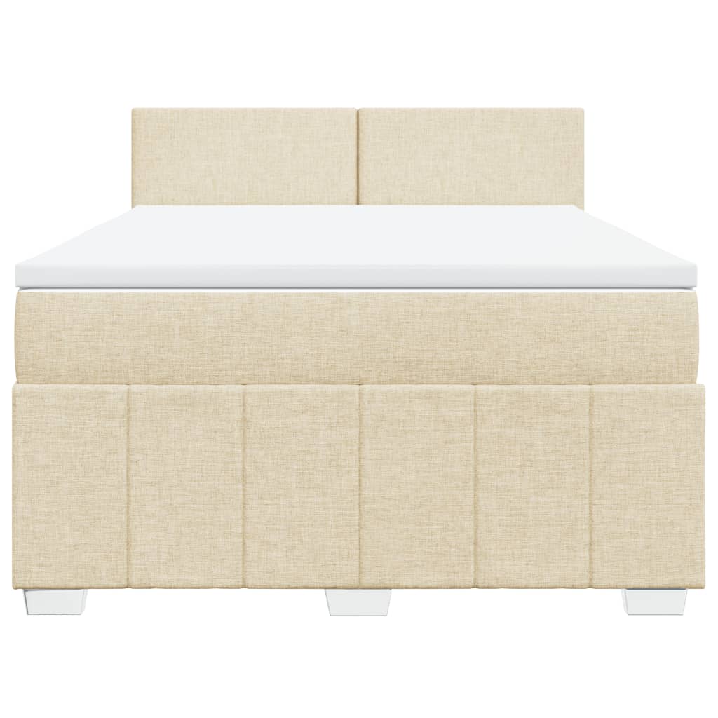 Sommier à lattes de lit avec matelas Crème 140x200 cm Tissu - XIOS