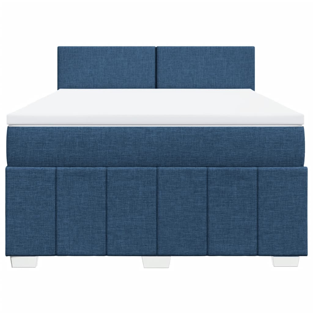 Sommier à lattes de lit avec matelas Bleu 140x200 cm Tissu - XIOS