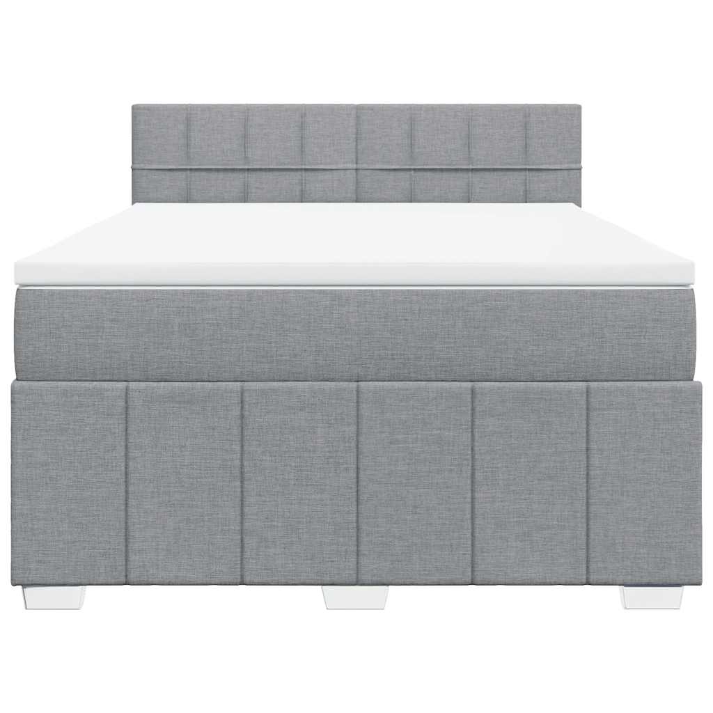 Sommier à lattes de lit avec matelas Gris clair 140x200cm Tissu - XIOS