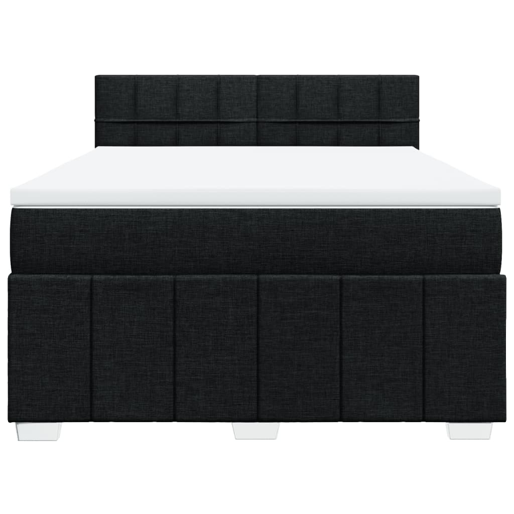 Sommier à lattes de lit avec matelas Noir 140x200 cm Tissu - XIOS