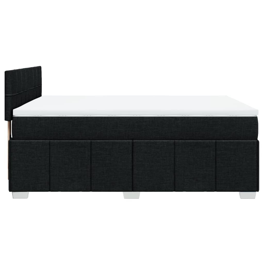 Sommier à lattes de lit avec matelas Noir 140x200 cm Tissu - XIOS