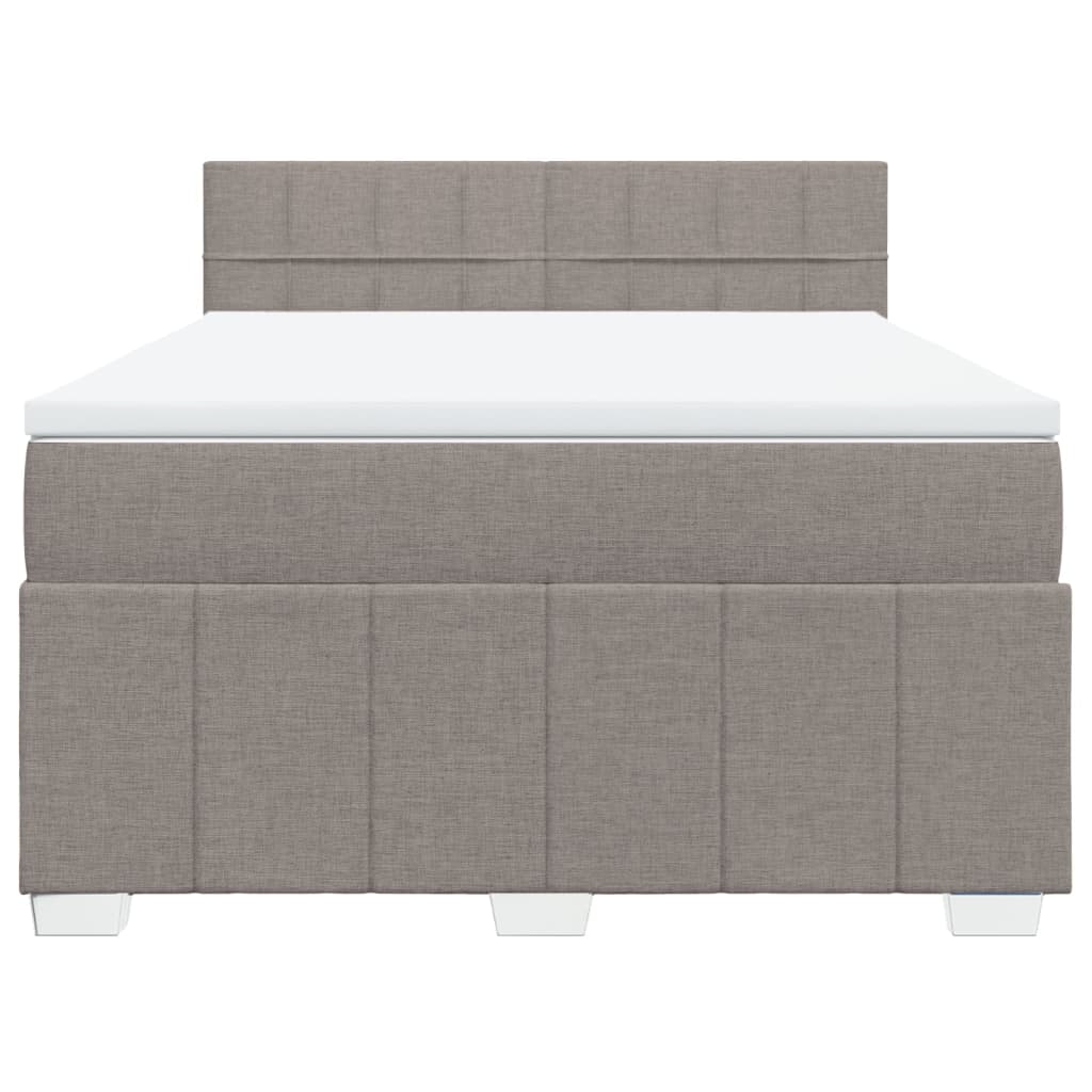 Sommier à lattes de lit avec matelas Taupe 140x200 cm Tissu - XIOS