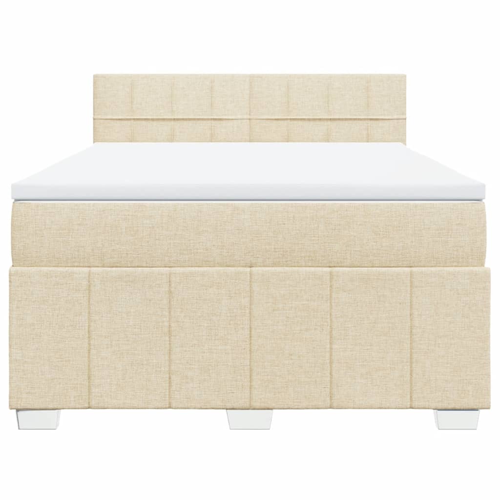 Sommier à lattes de lit avec matelas Crème 140x200 cm Tissu - XIOS