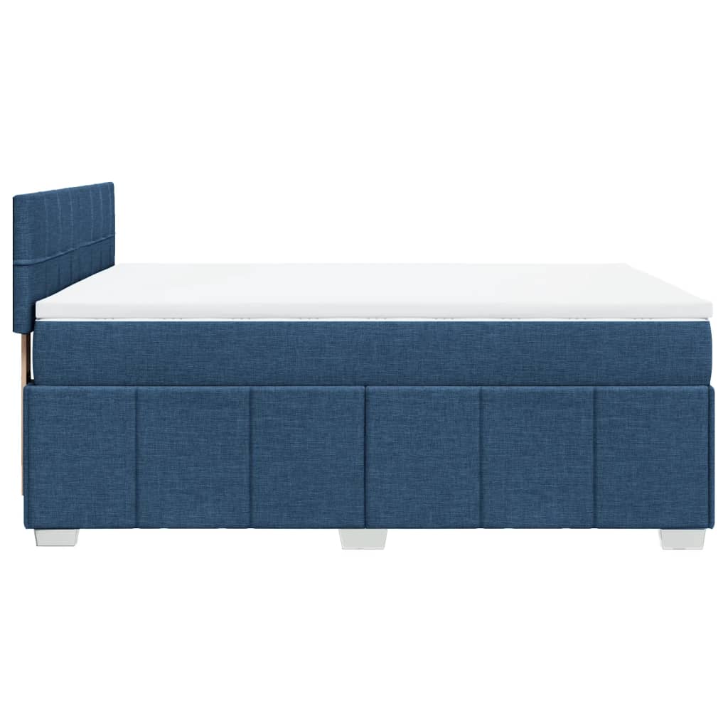 Sommier à lattes de lit avec matelas Bleu 140x200 cm Tissu - XIOS