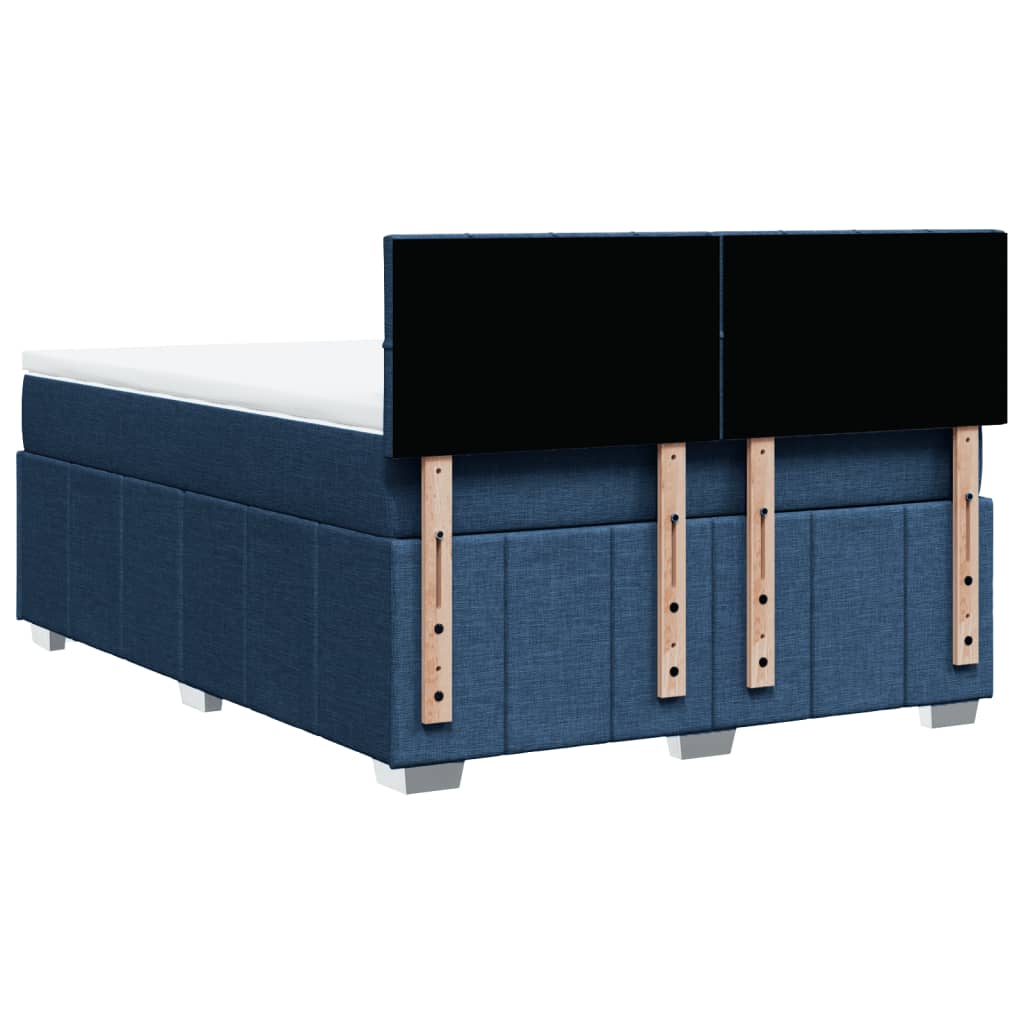 Sommier à lattes de lit avec matelas Bleu 140x200 cm Tissu - XIOS
