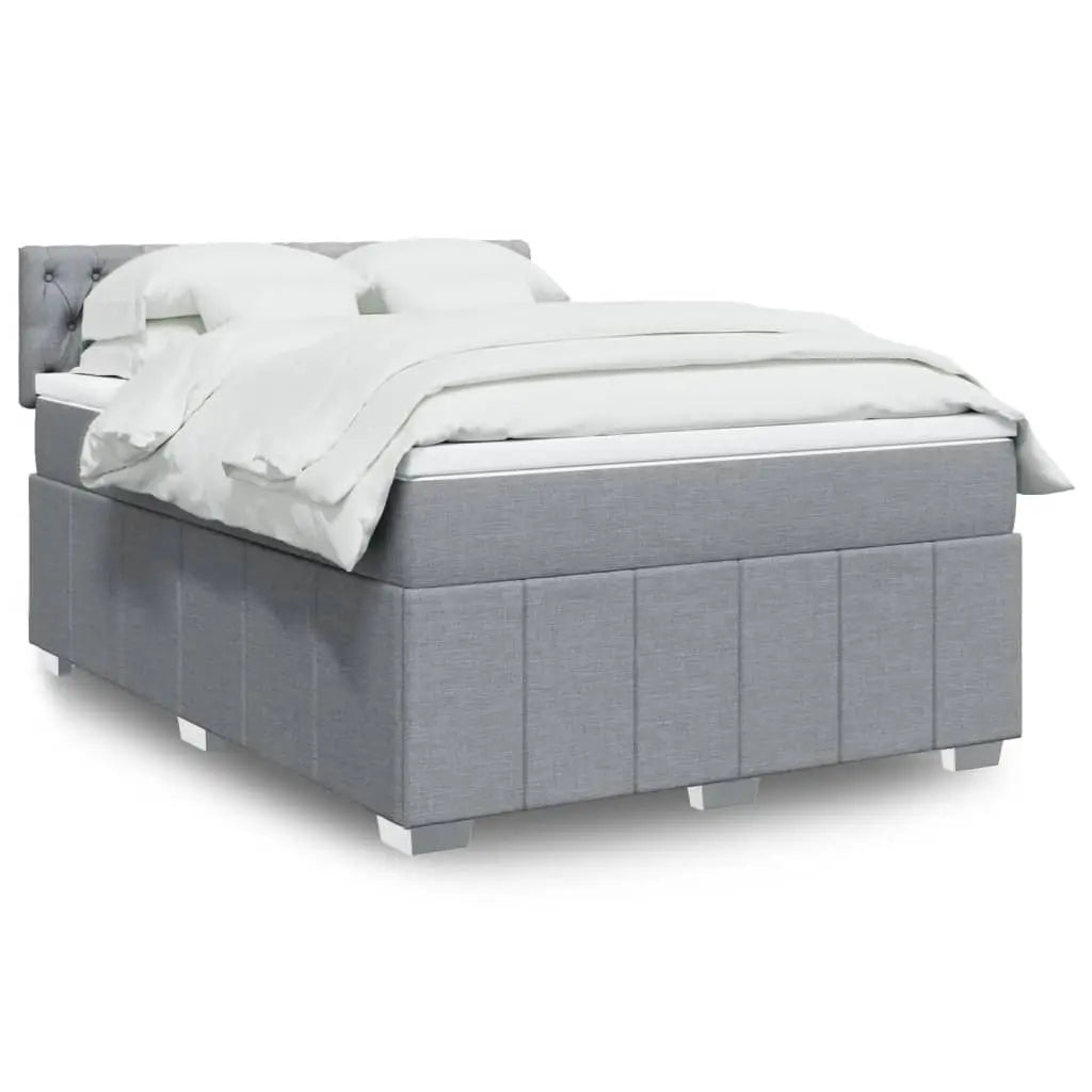 Sommier à lattes de lit avec matelas Gris clair 140x200cm Tissu - XIOS