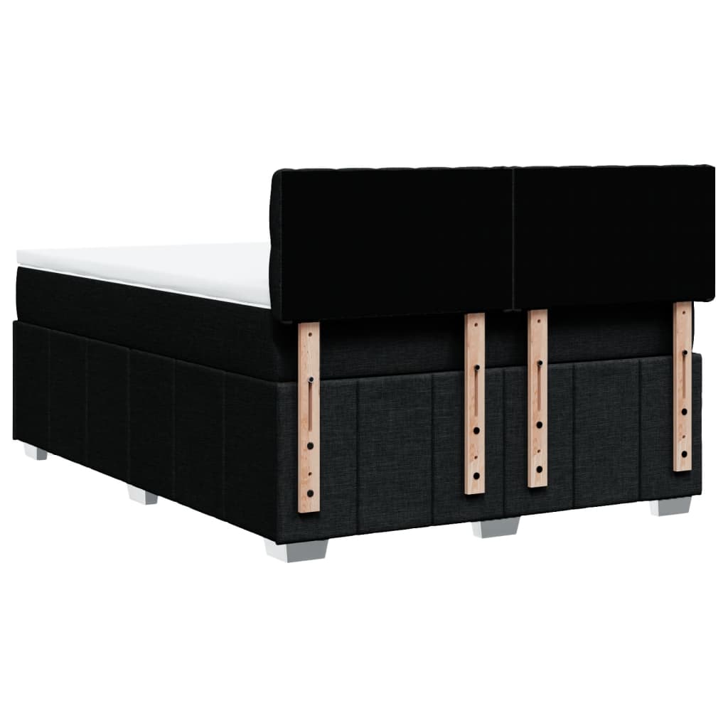 Sommier à lattes de lit avec matelas Noir 140x200 cm Tissu - XIOS