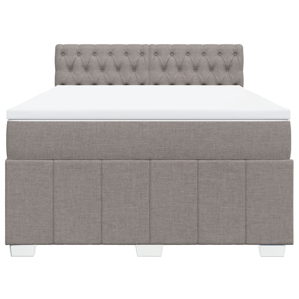 Sommier à lattes de lit avec matelas Taupe 140x200 cm Tissu - XIOS
