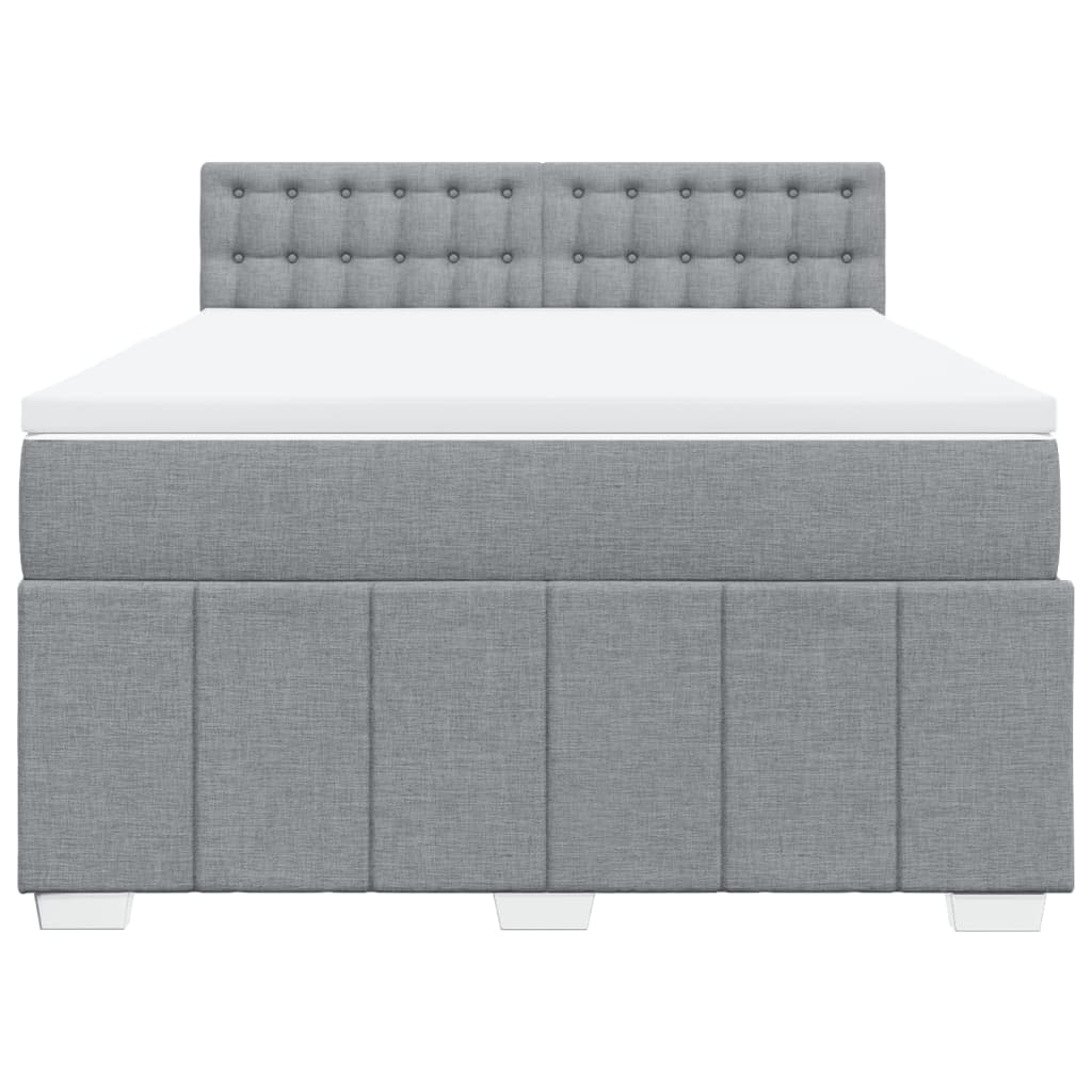 Sommier à lattes de lit avec matelas Gris clair 140x200cm Tissu - XIOS