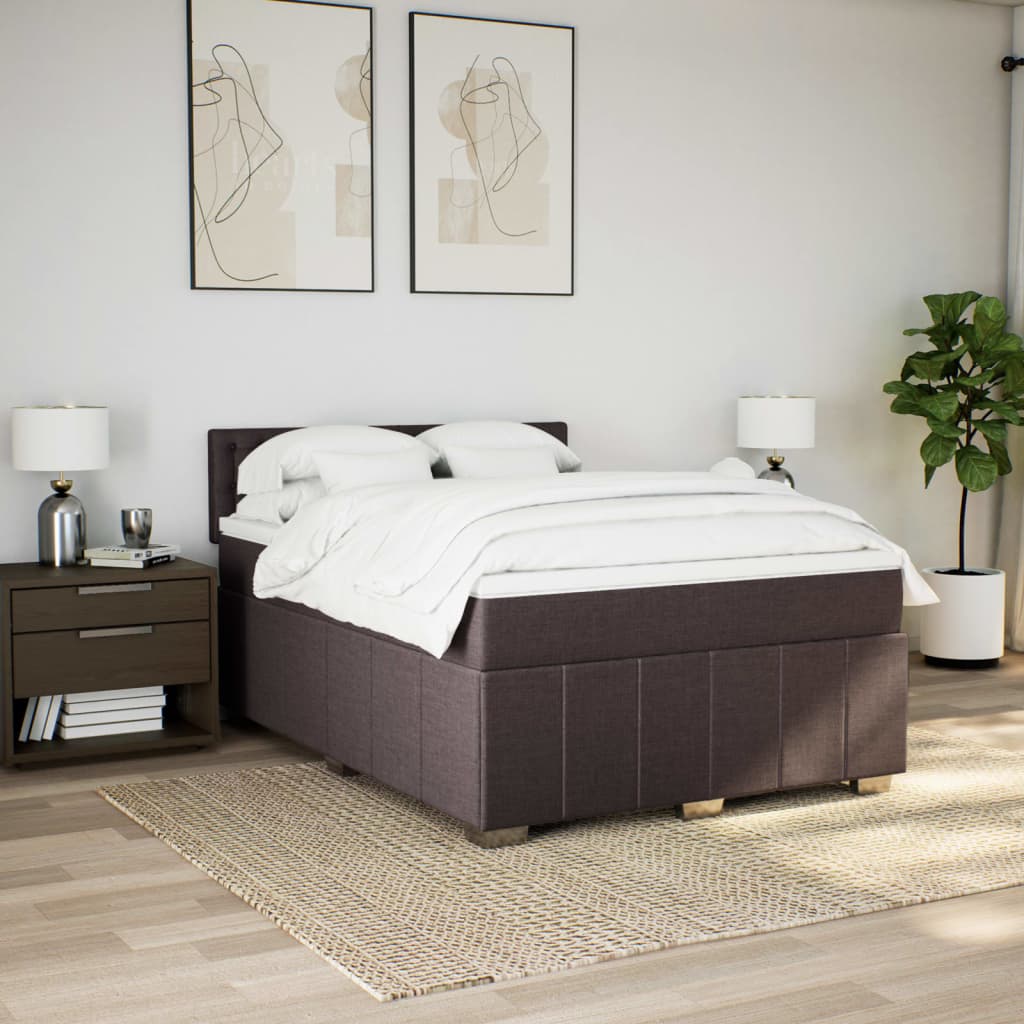 Sommier à lattes de lit avec matelas Marron foncé 140x200 cm - XIOS