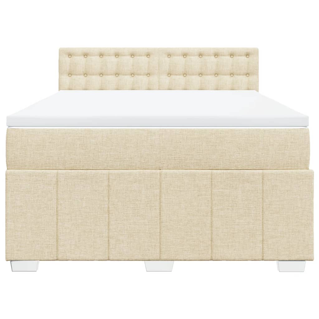 Sommier à lattes de lit avec matelas Crème 140x200 cm Tissu - XIOS