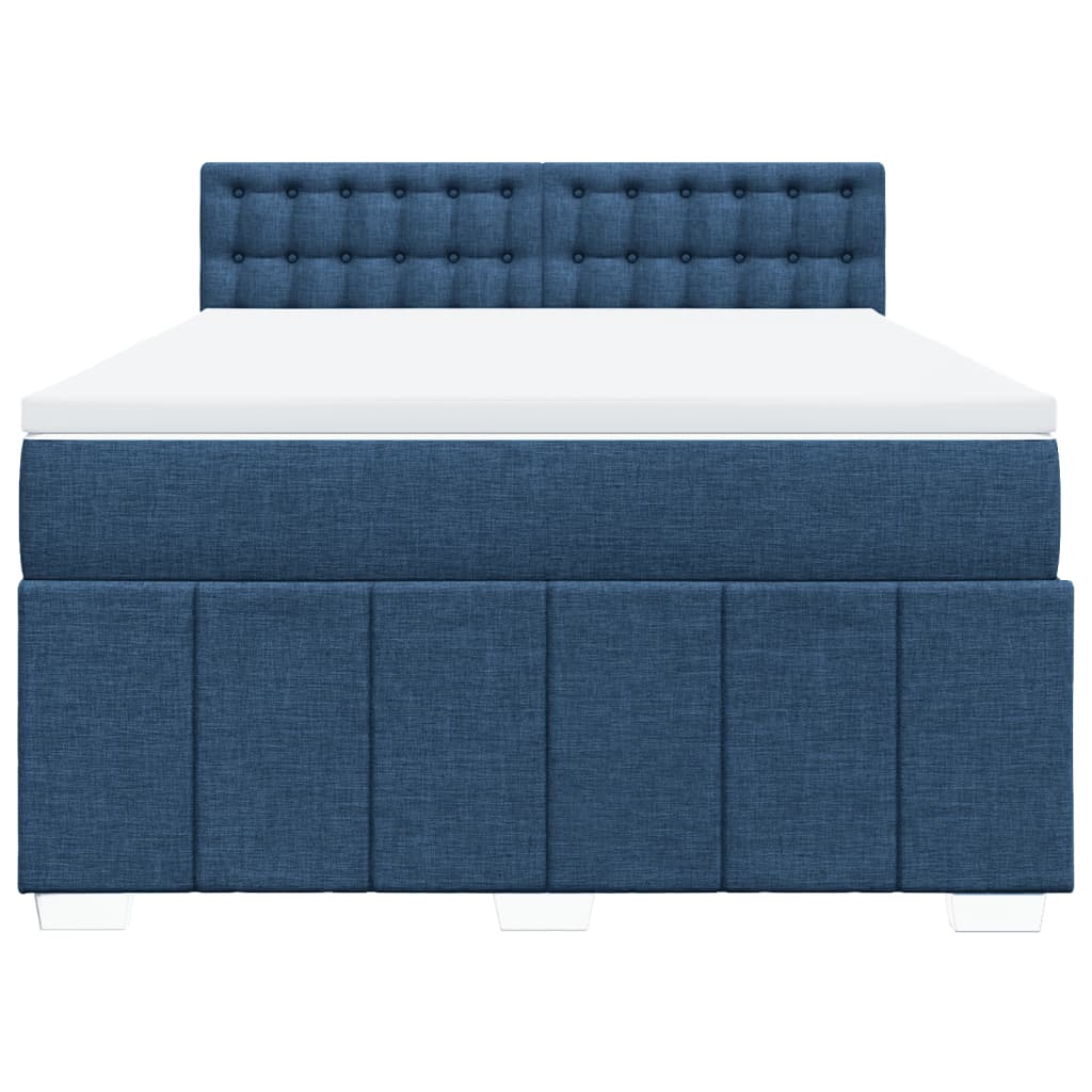 Sommier à lattes de lit avec matelas Bleu 140x200 cm Tissu - XIOS