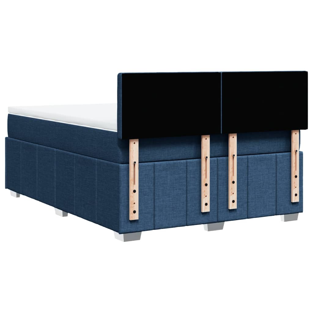 Sommier à lattes de lit avec matelas Bleu 140x200 cm Tissu - XIOS